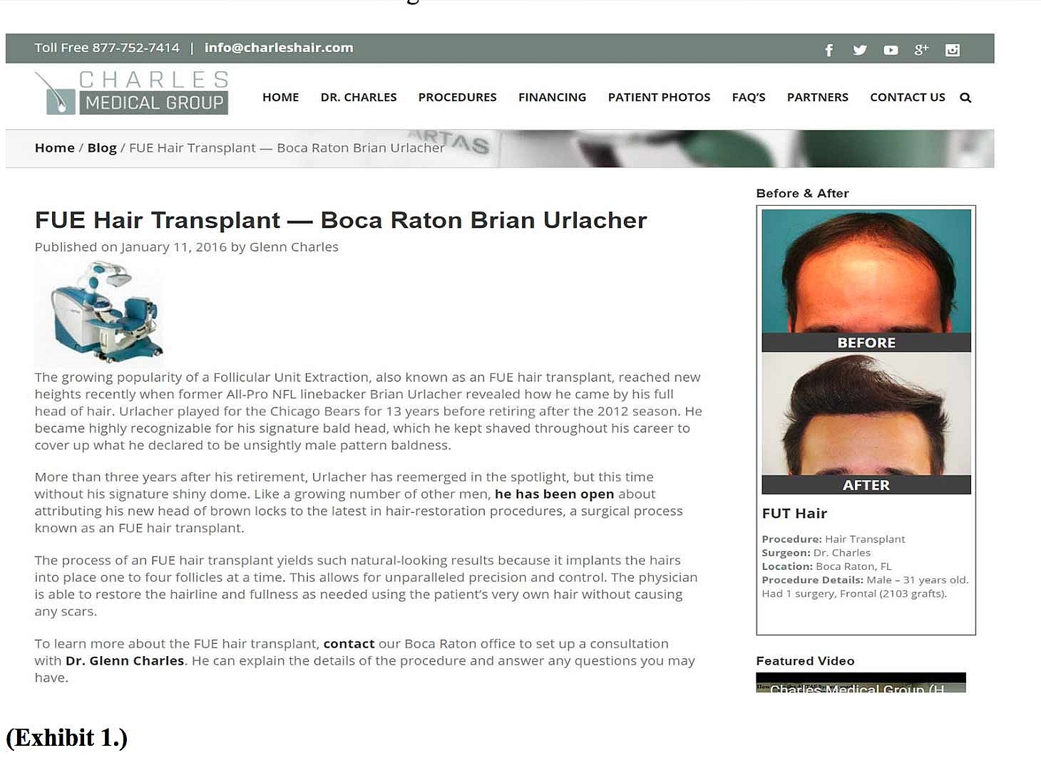 Brian Urlacher Exhibit